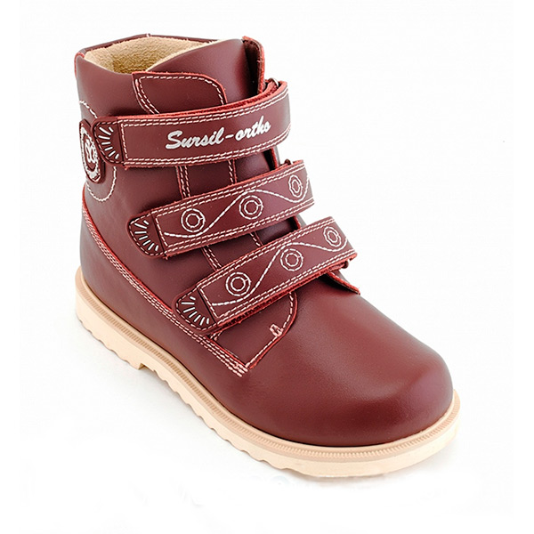Ботинки ортопедические Сурсил-Орто демисезонные для девочек 23-218 бордовые