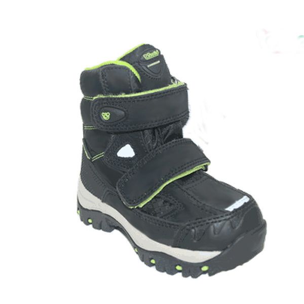 Ботинки Орсетто зимние мембранные для мальчиков 9806 черно-зеленые.