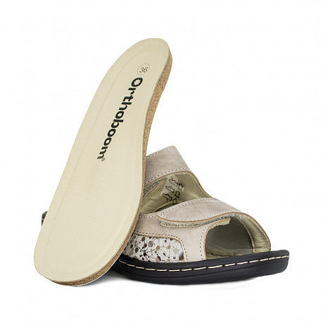 Сабо ортопедические Ортобум женские 20037-02 бежевые с принтом. Изображение 5 из 7